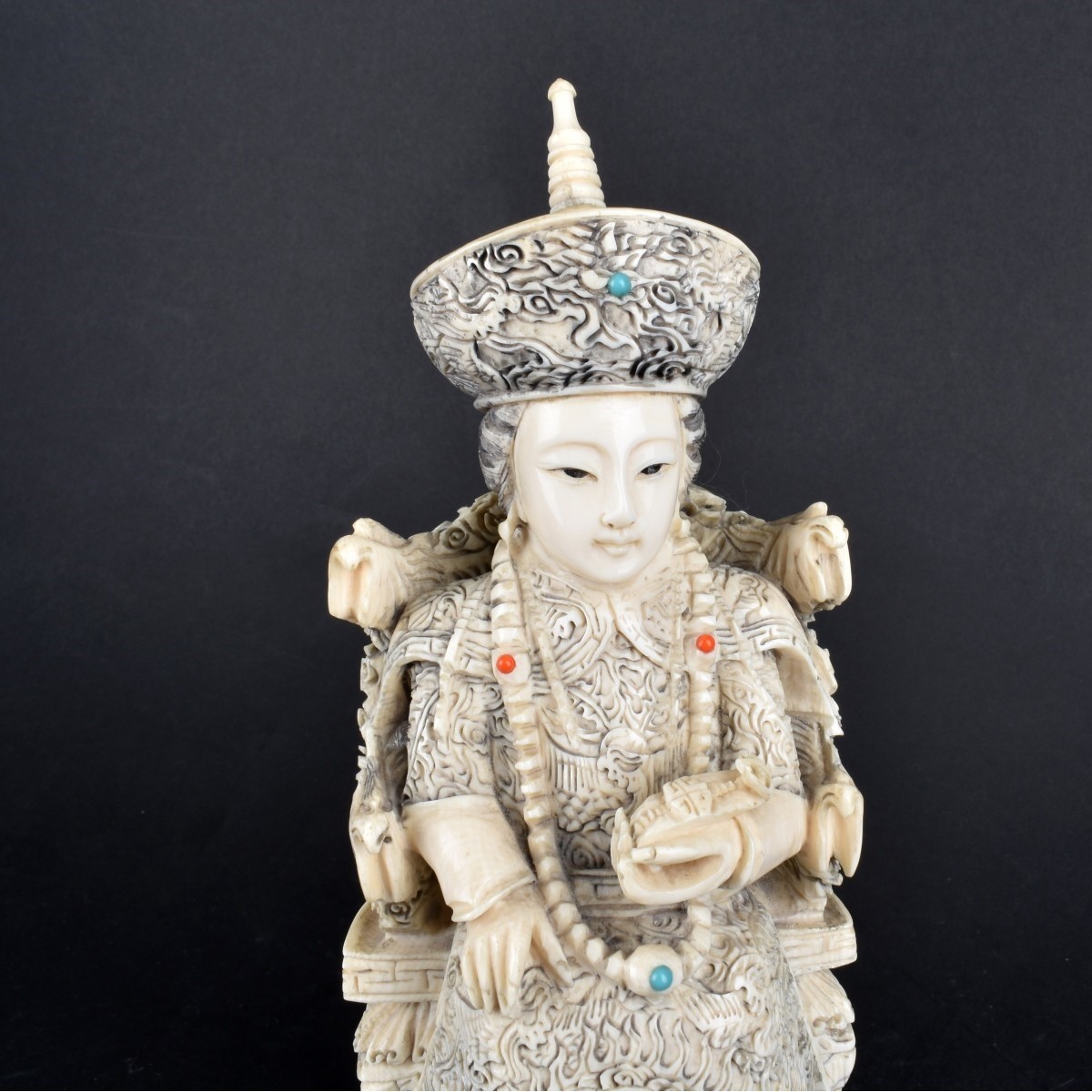 19C Chinese Carved Empress Figurine