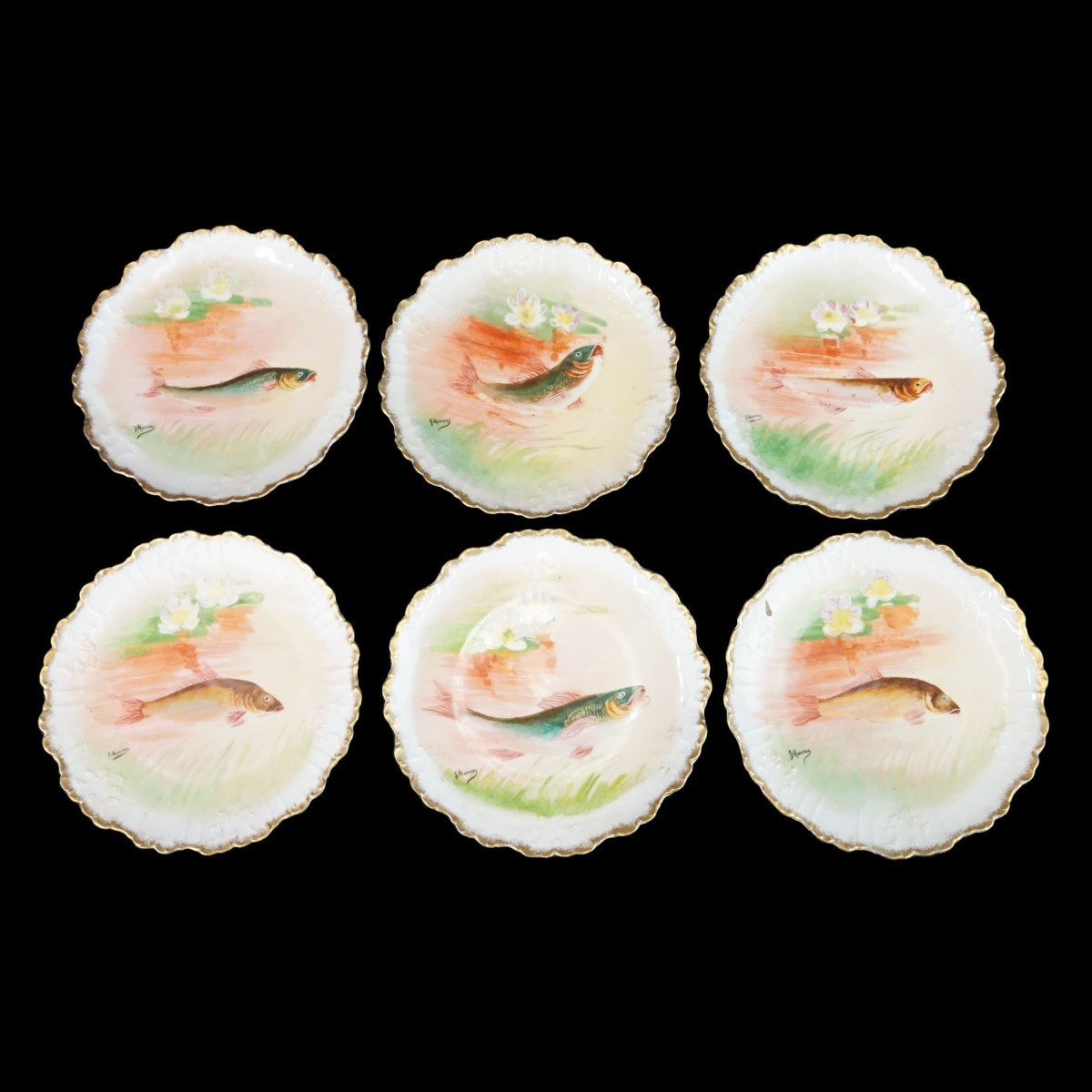 Limoges Fish Set Porcelain