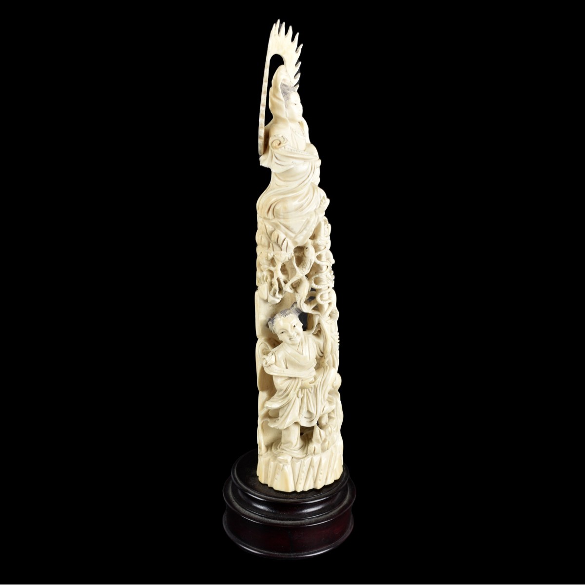 Chinese Carved Polychrome Guanyin Figurine