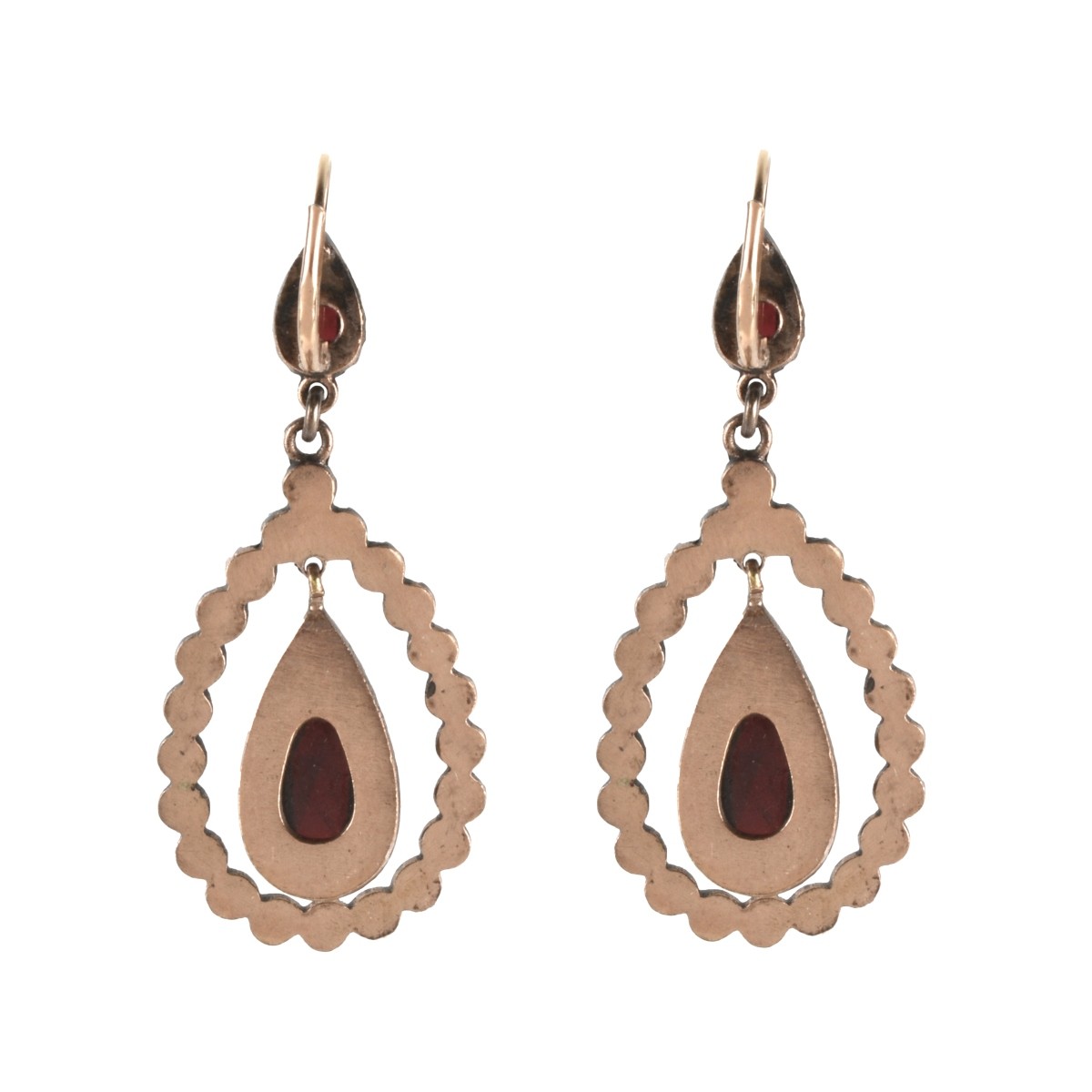 Garnet and Gold Filled Earrings