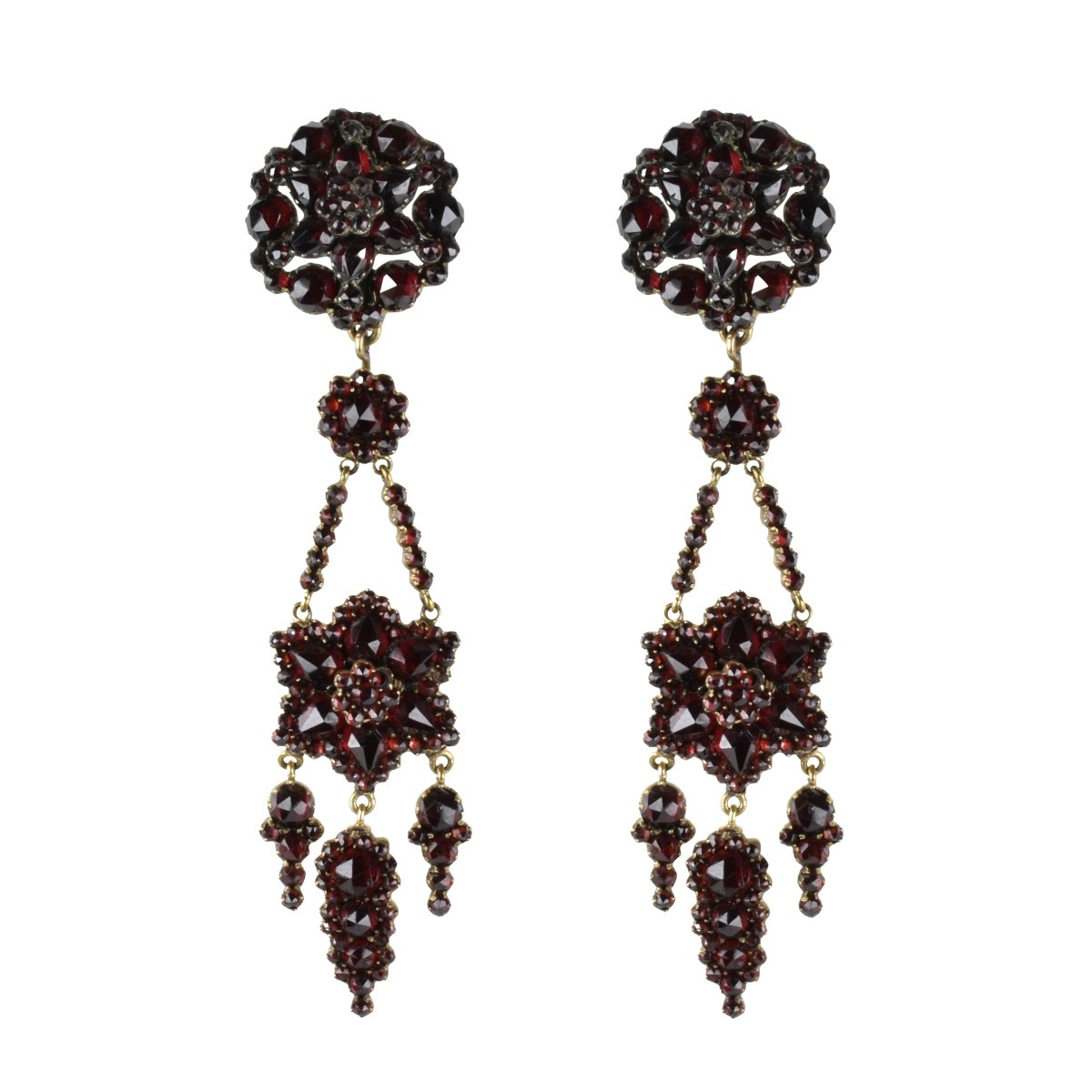 Garnet and Gold Filled Earrings