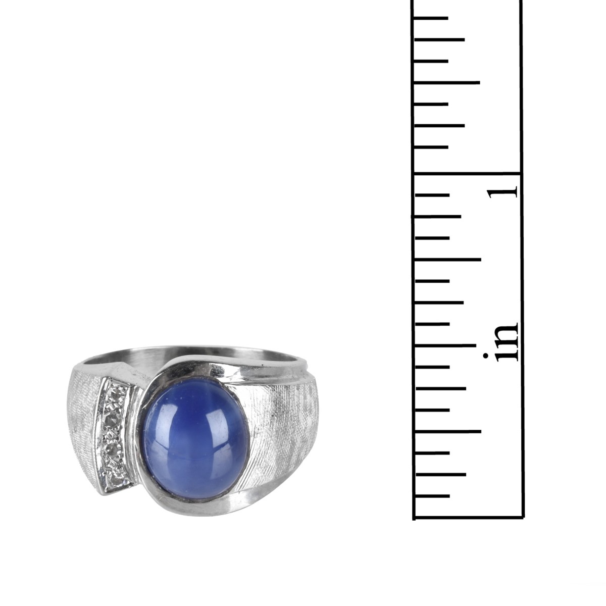 Sapphire, Diamond and 14K Ring