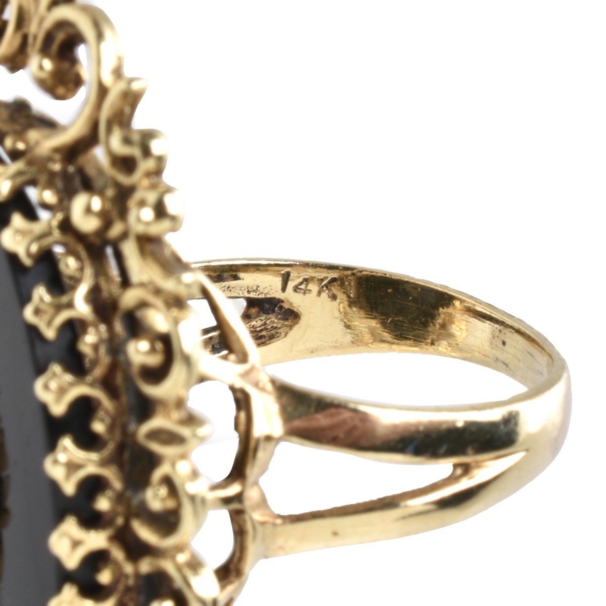Opal, Onyx and 14K Ring