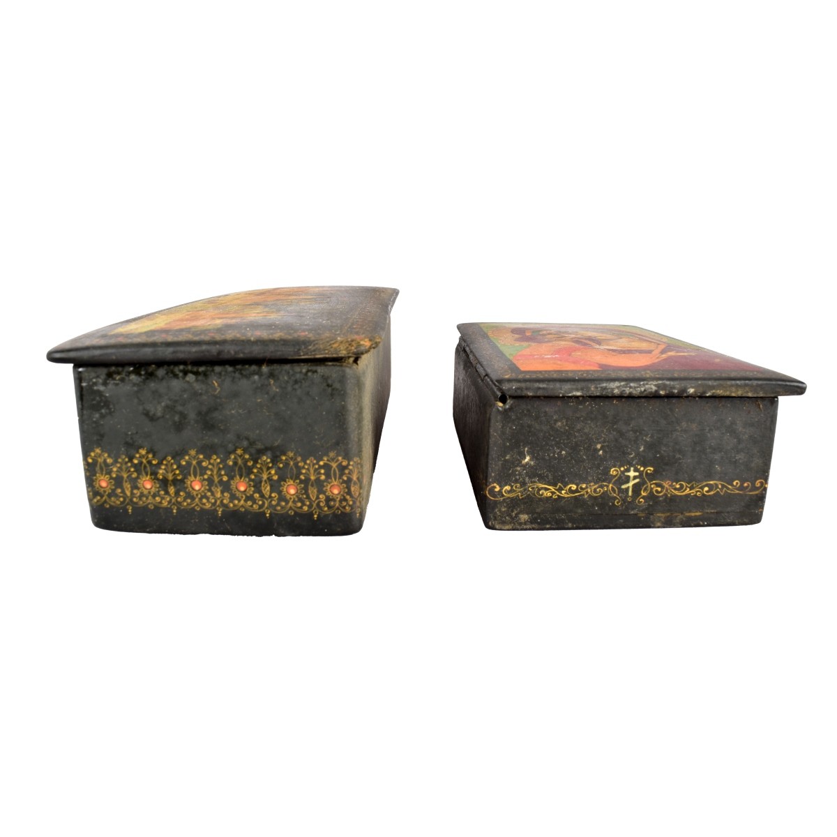 Four (4) Russian Lacquer Boxes