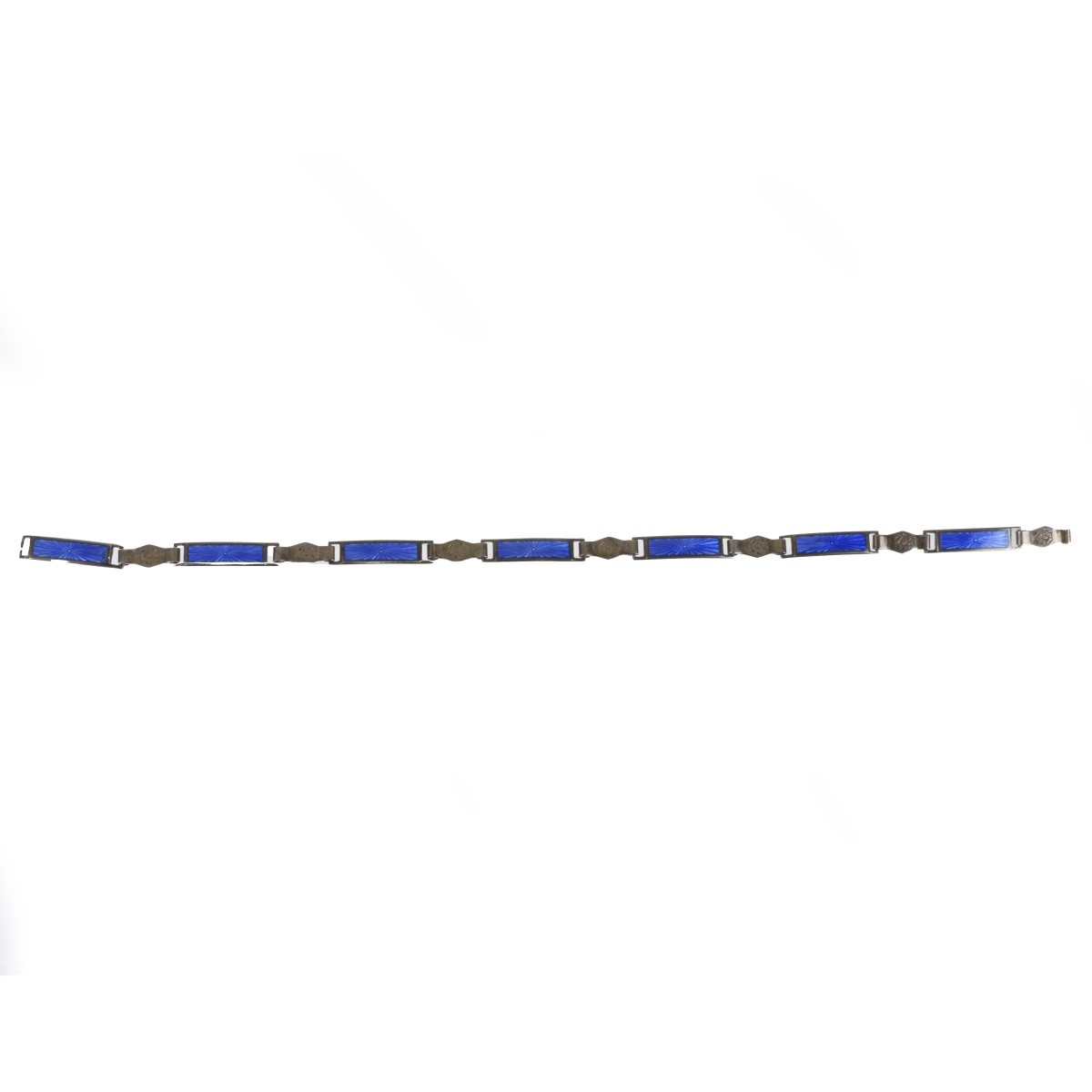 Enamel and Silver Watch and Bracelet