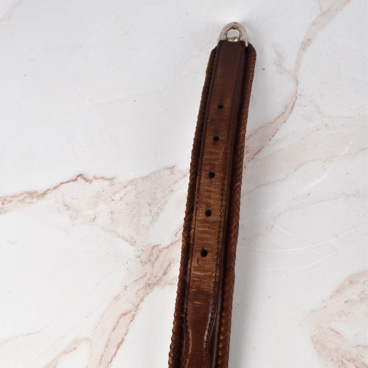 Two (2) Leather Belts with Silver Buckles