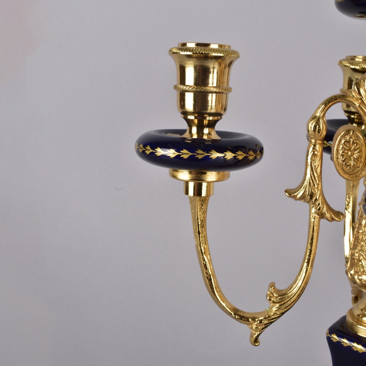 Pair 20th C Limoges Bronze Candelabra