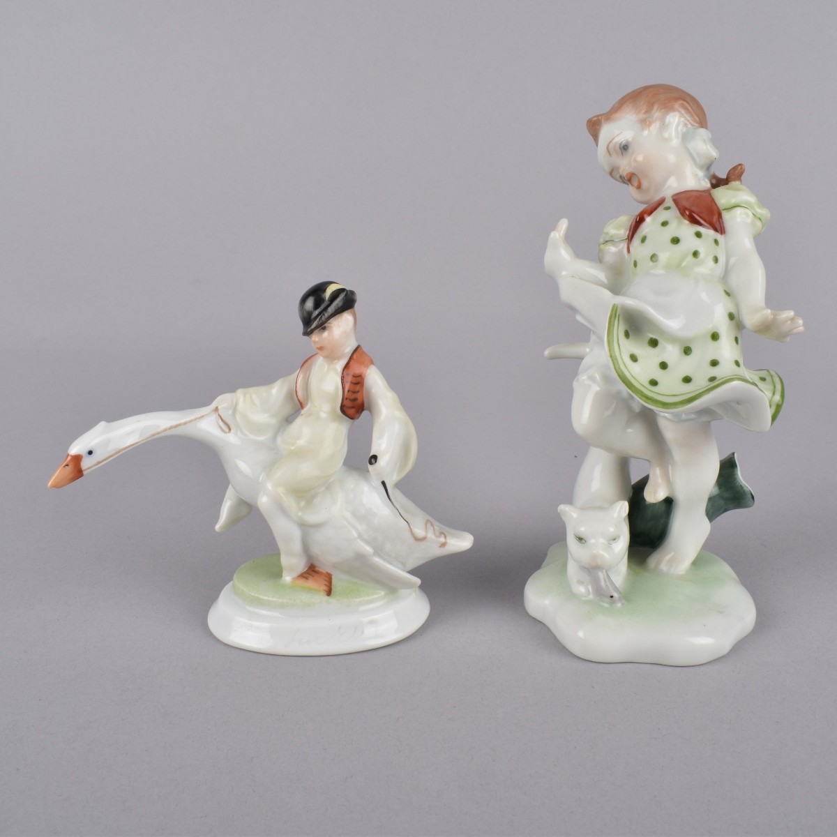 Two (2) Herend Porcelain Figurines