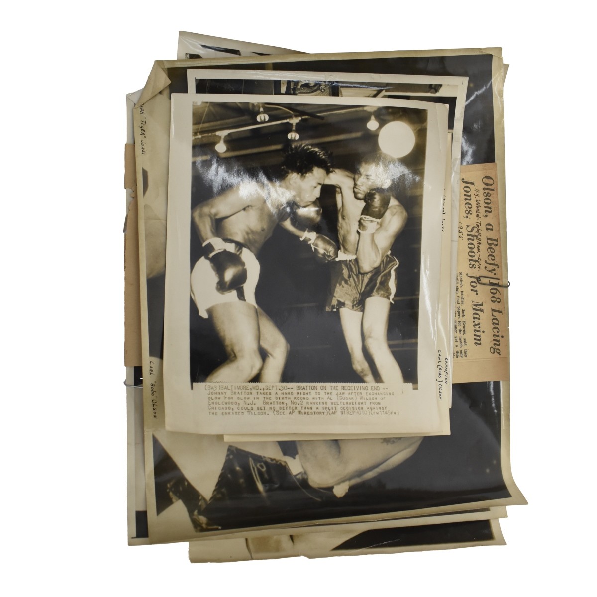 12 Boxing Matches 1950's Press Photos