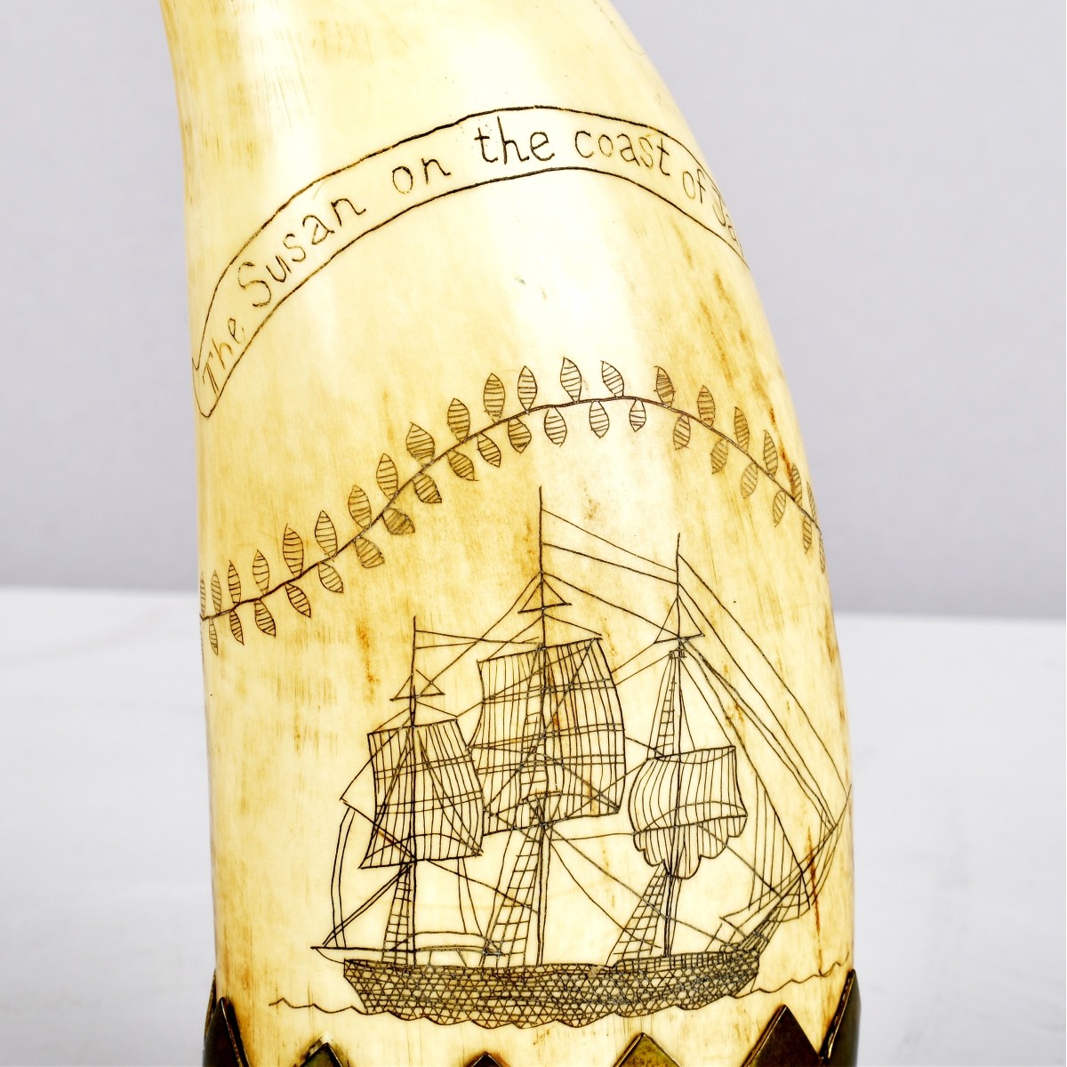 Antique Scrimshaw Whales Tooth