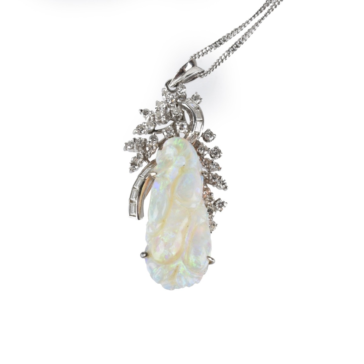 Opal, Diamond and 18K Necklace