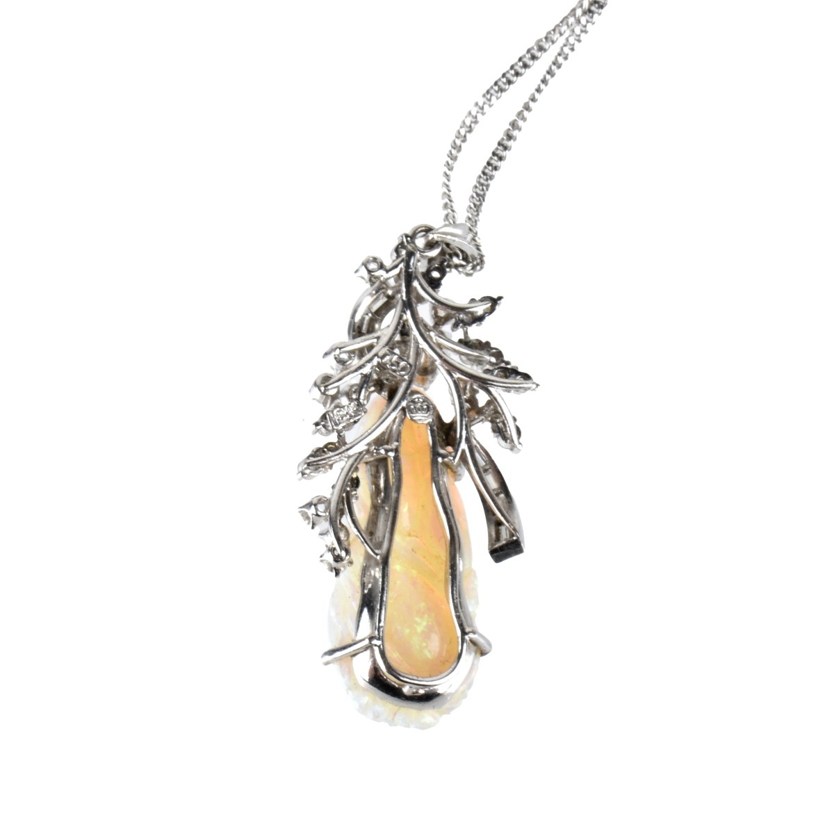 Opal, Diamond and 18K Necklace