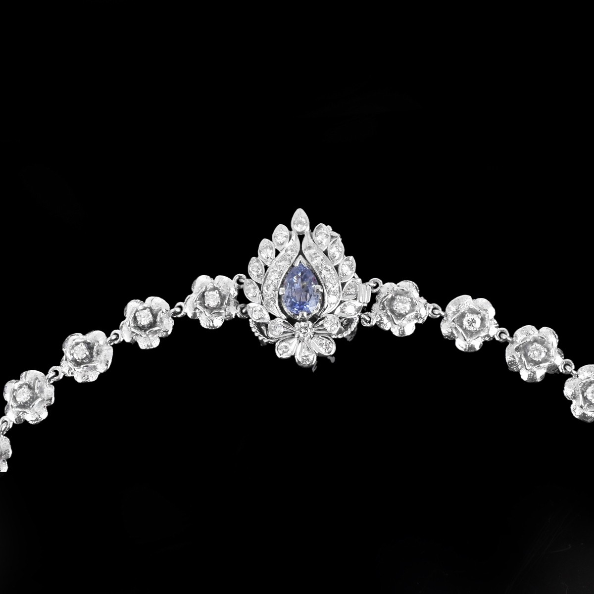 Sapphire, Diamond and 10K Necklace