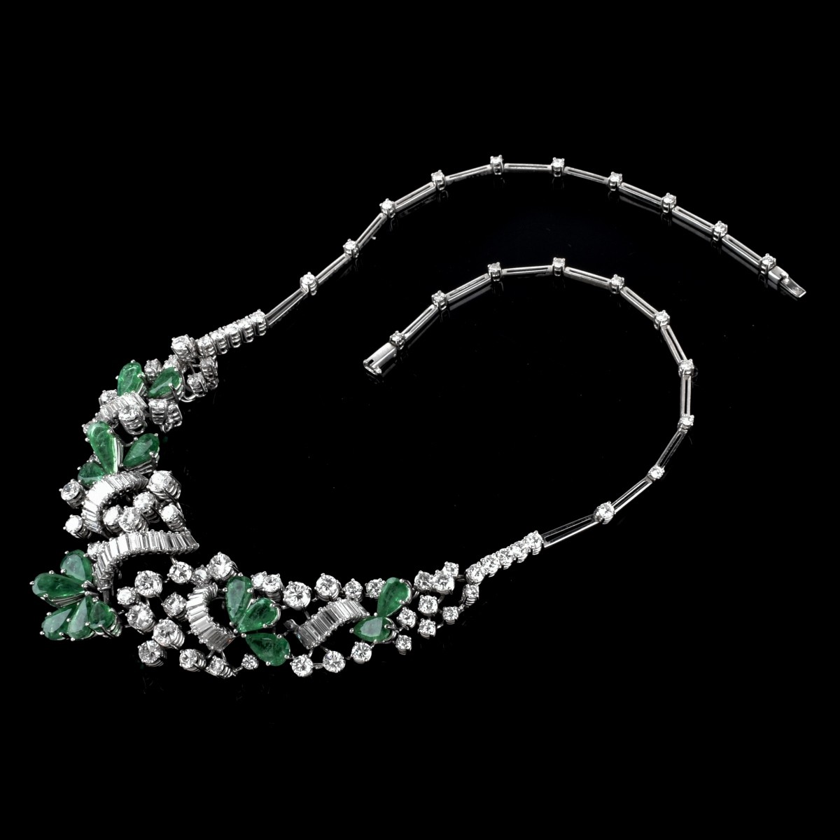 Diamond, Emerald and 18K Necklace