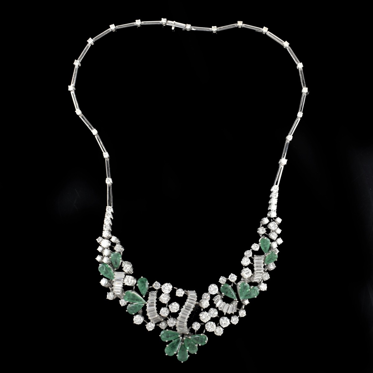 Diamond, Emerald and 18K Necklace