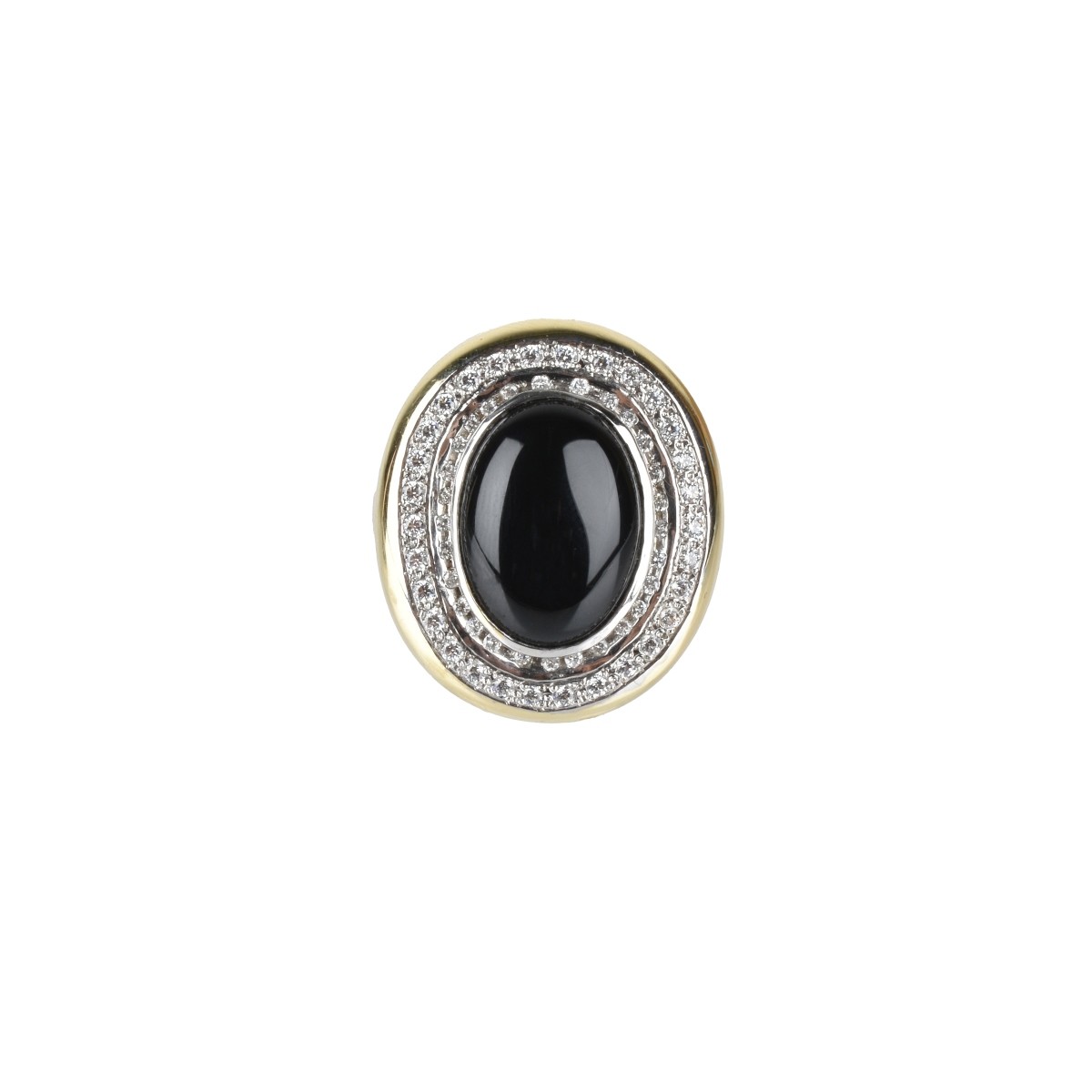 Onyx, Diamond and 14K Ring