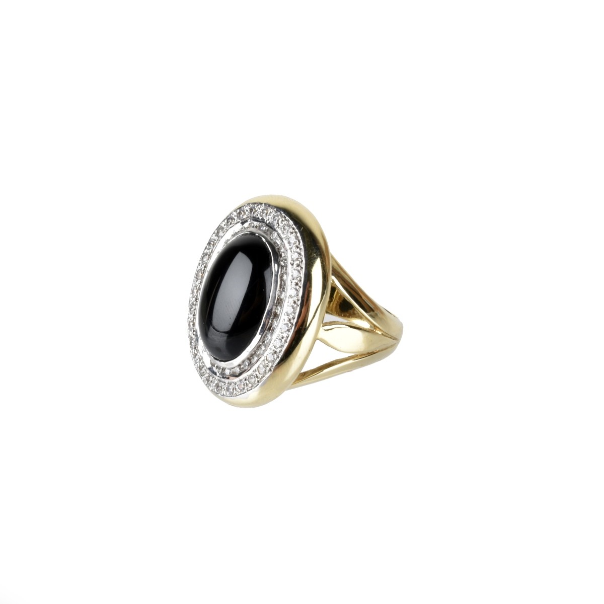 Onyx, Diamond and 14K Ring