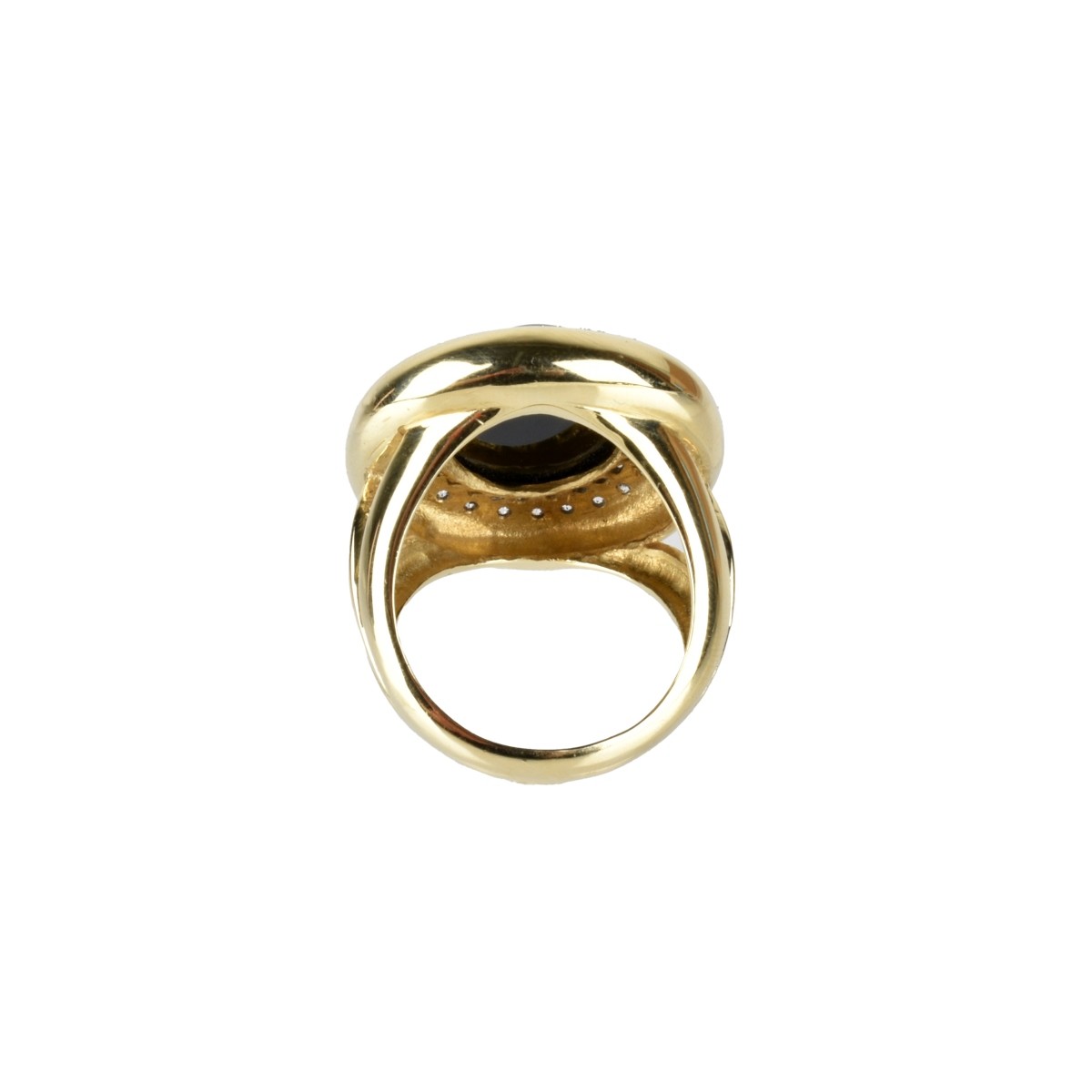 Onyx, Diamond and 14K Ring