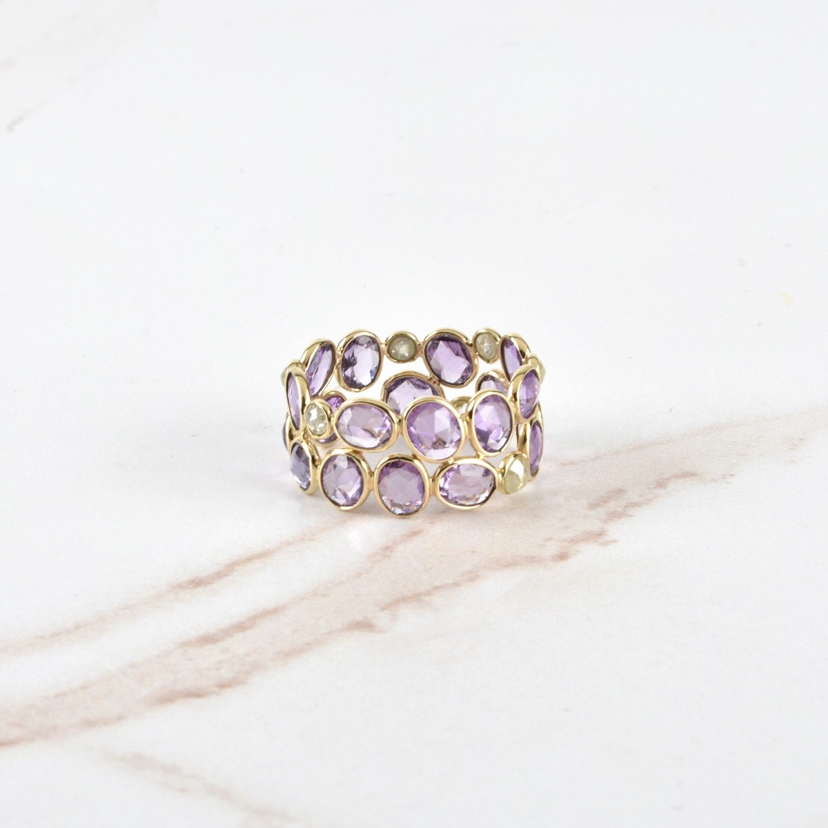Sapphire, Diamond and 18K Ring
