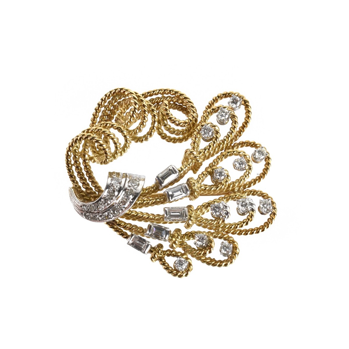 Diamond and 18K Brooch