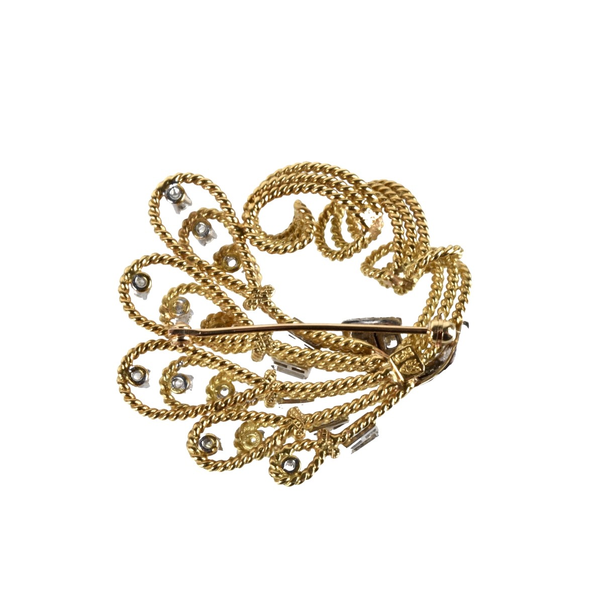 Diamond and 18K Brooch