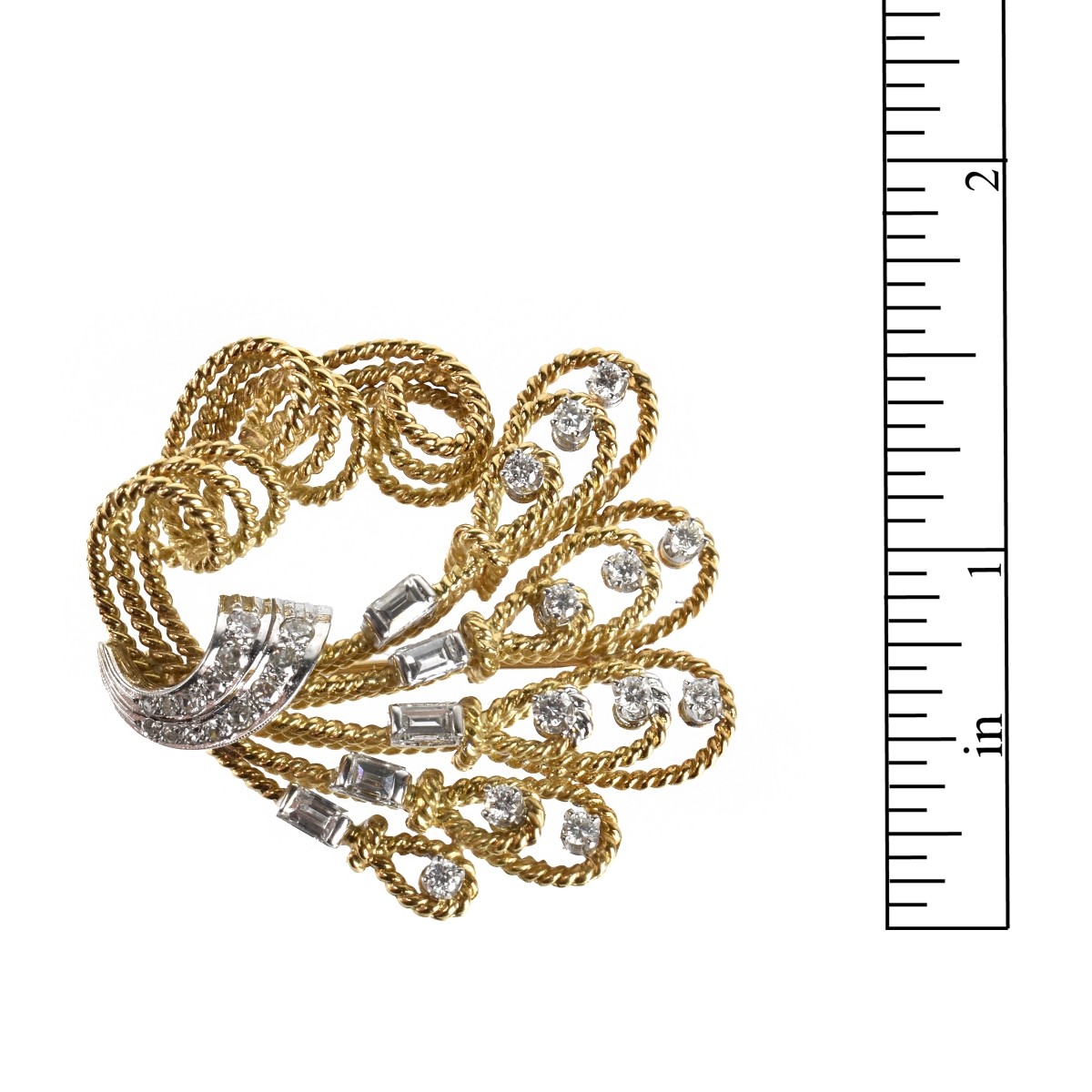 Diamond and 18K Brooch