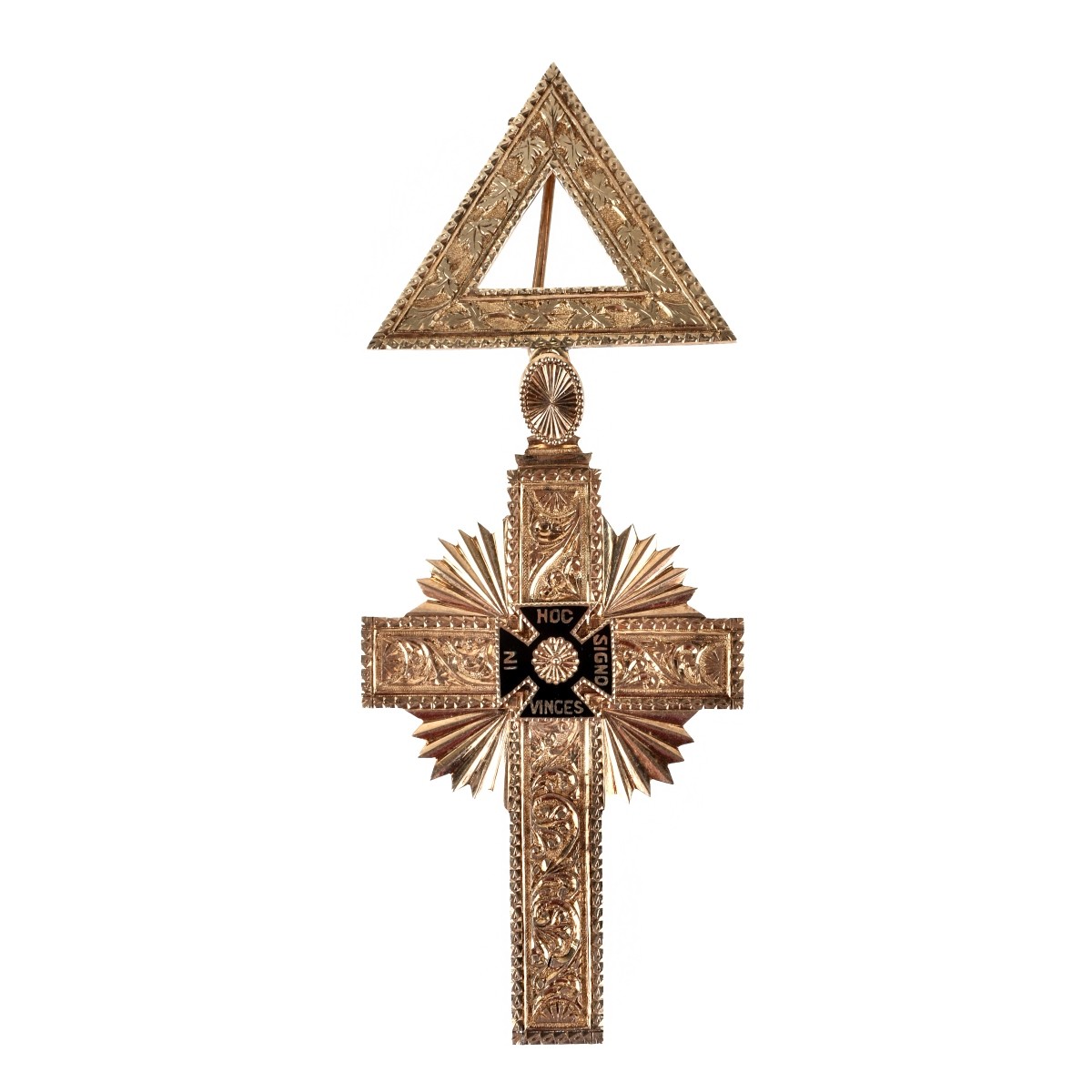 14K Cross Pendant Pin