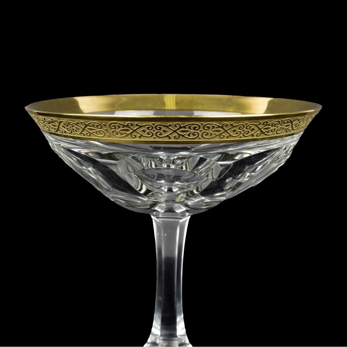 Moser "Lady Hamilton" Gold Champagne Glasses