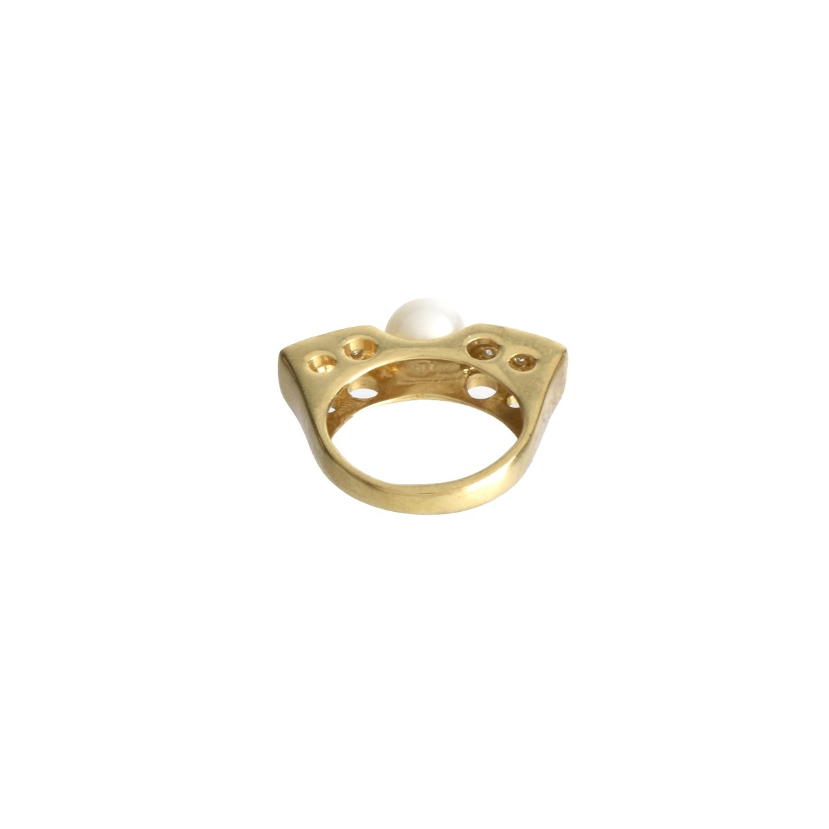 Pearl, Diamond and 18K Ring