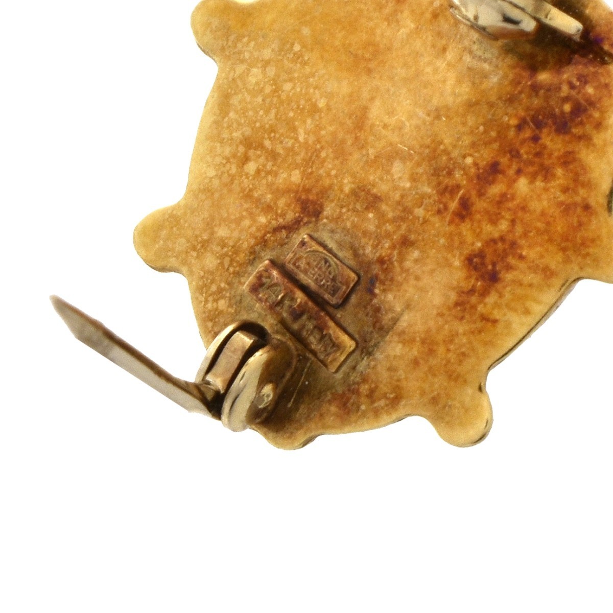 Enamel and 14K Pin