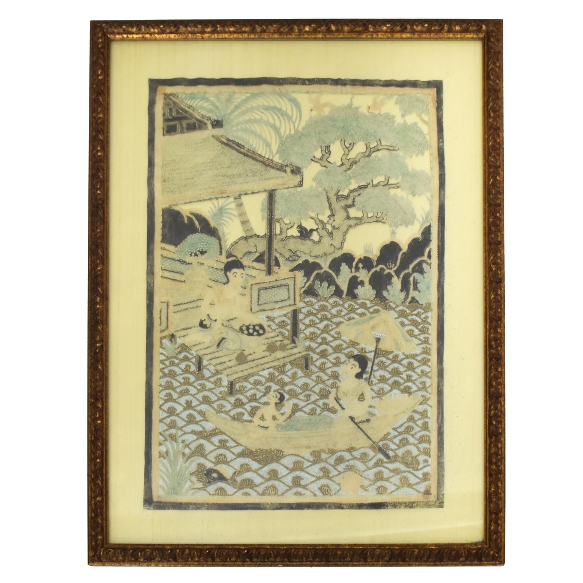 Vintage Framed Thai Panel
