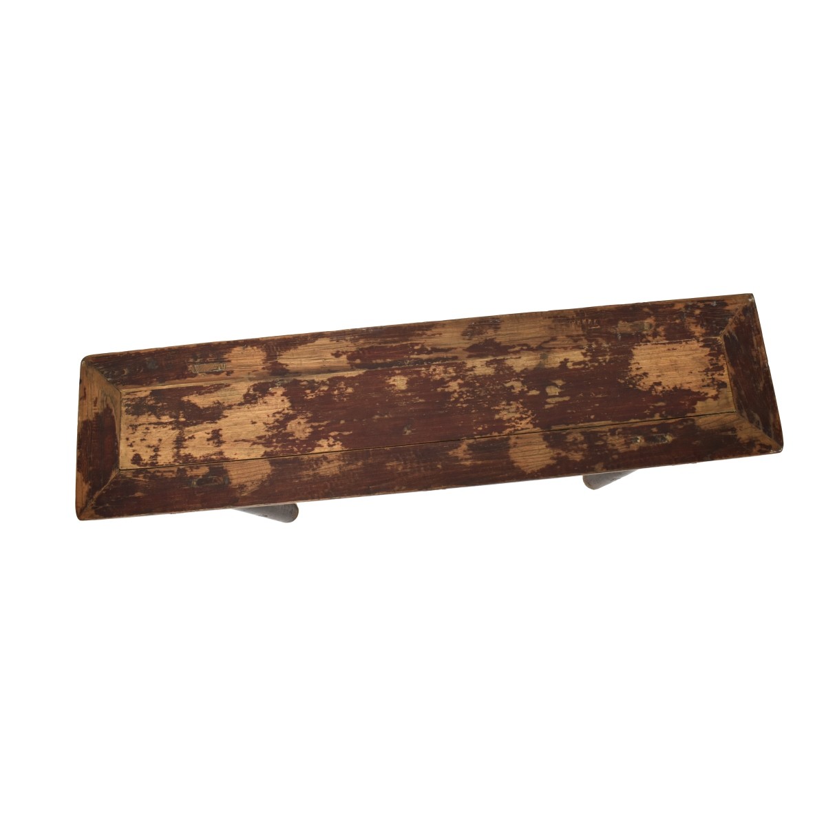 Antique Carved Chinese Painted Wood Bench
