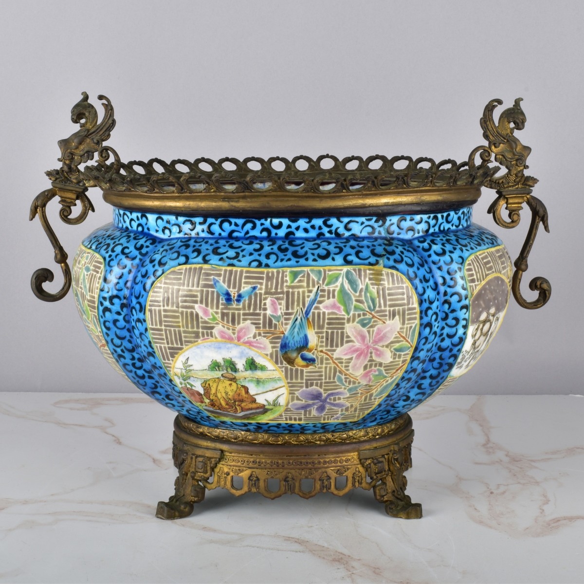 Antique French Centerpiece with Bronze Mounts