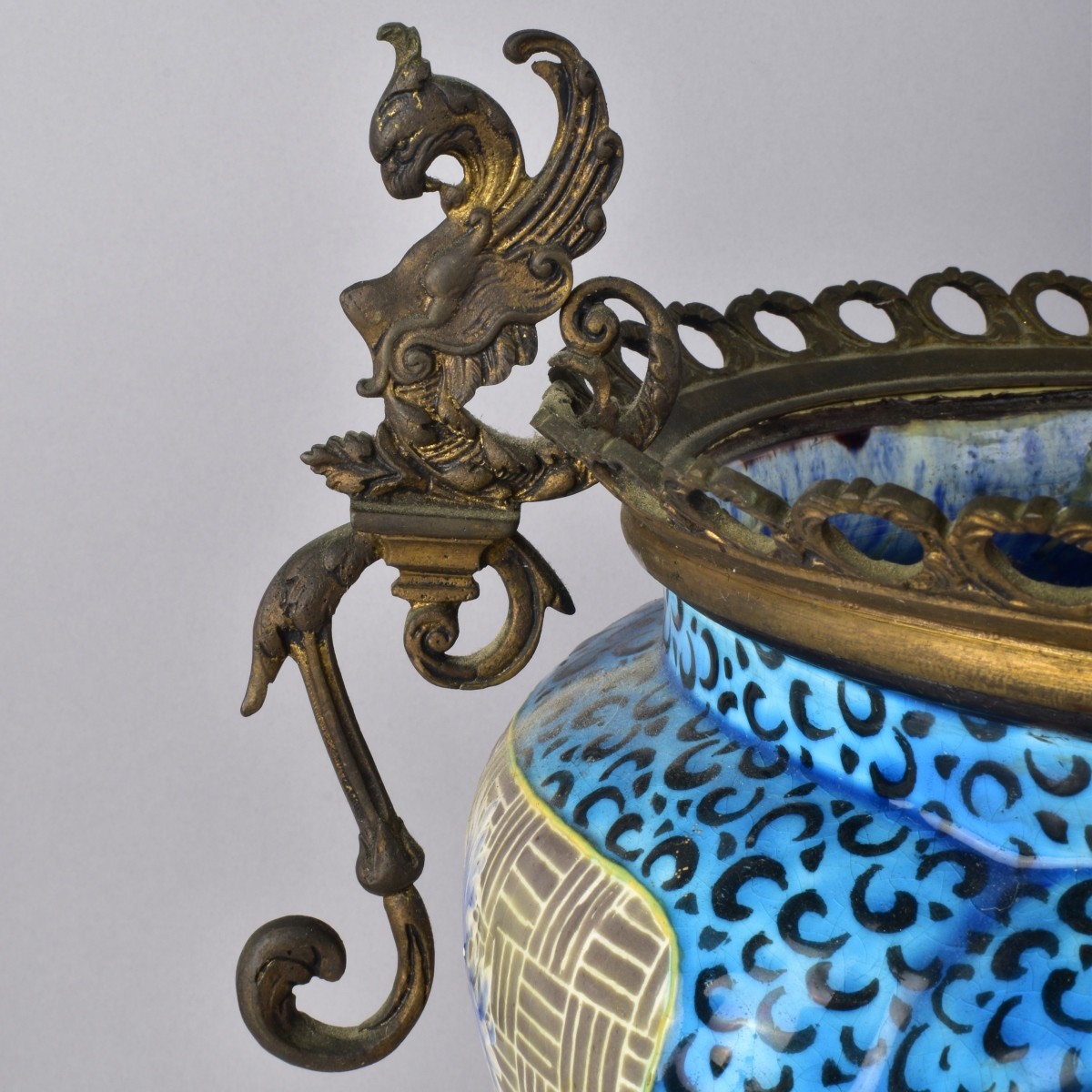 Antique French Centerpiece with Bronze Mounts