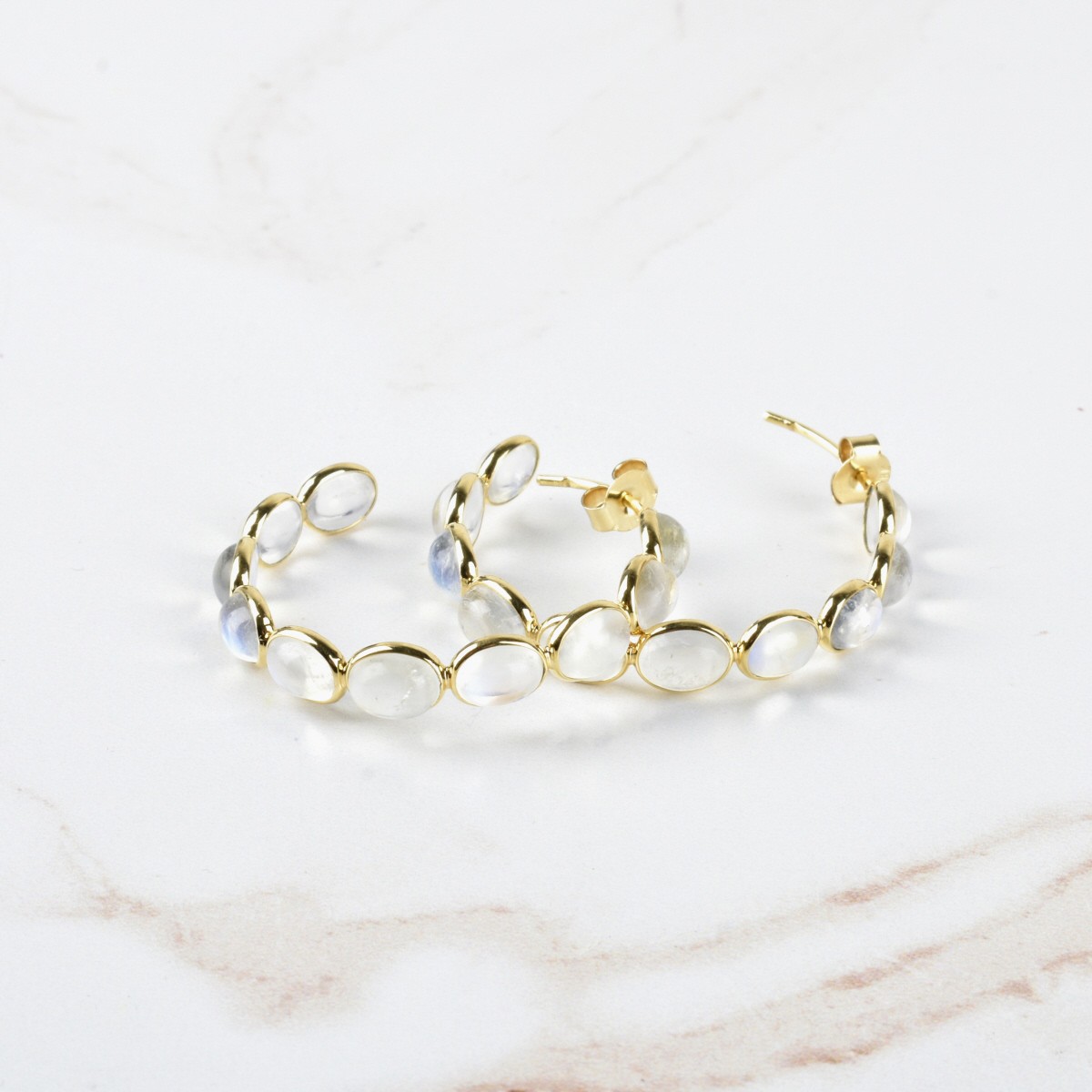 Moonstone and 18K Earrings