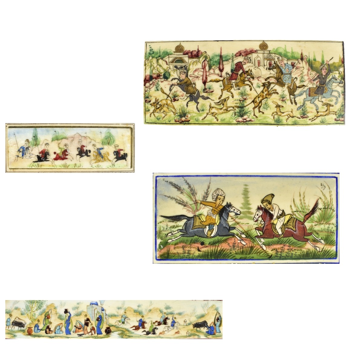 Four Persian Celluloid Miniatures