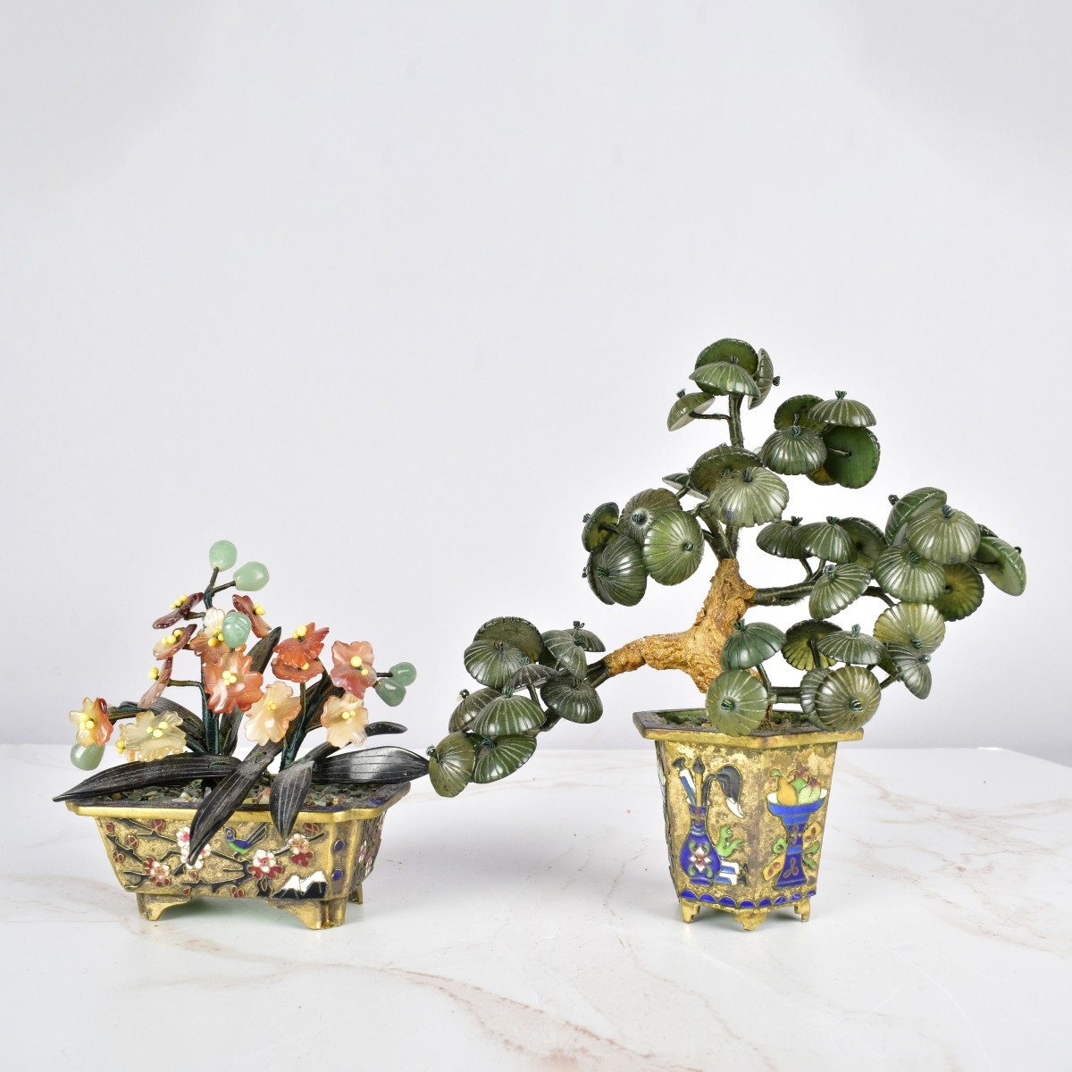 Jade Agate Chinese Cloisonne Lot