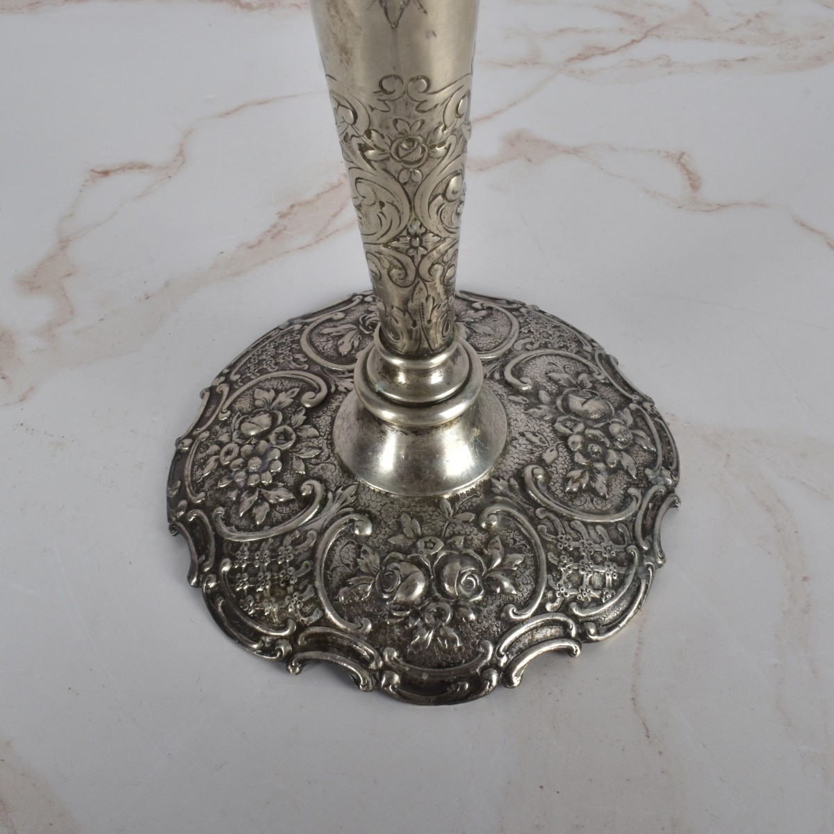 Repousse' German 800 Silver Candelabra