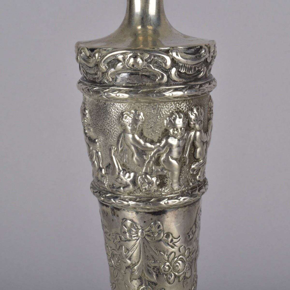 Repousse' German 800 Silver Candelabra