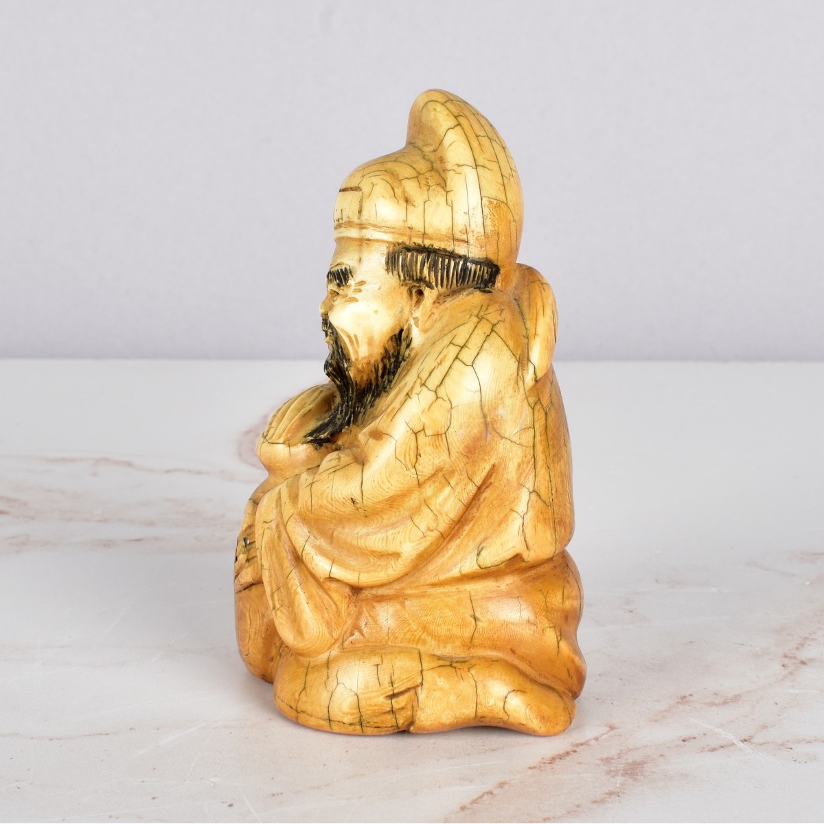 Chinese Man with Jar Handcarved
