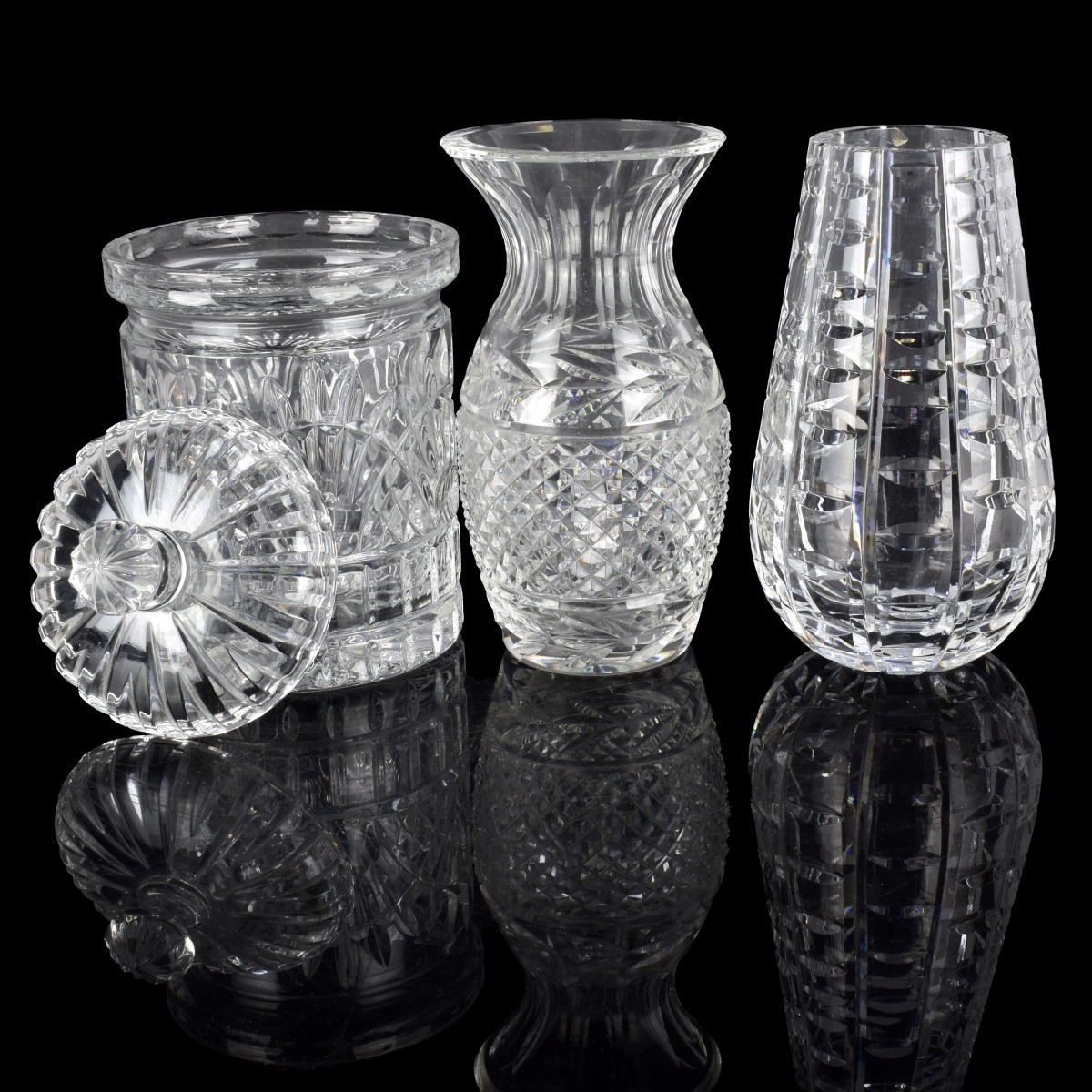 Three Vintage Glass Table Items
