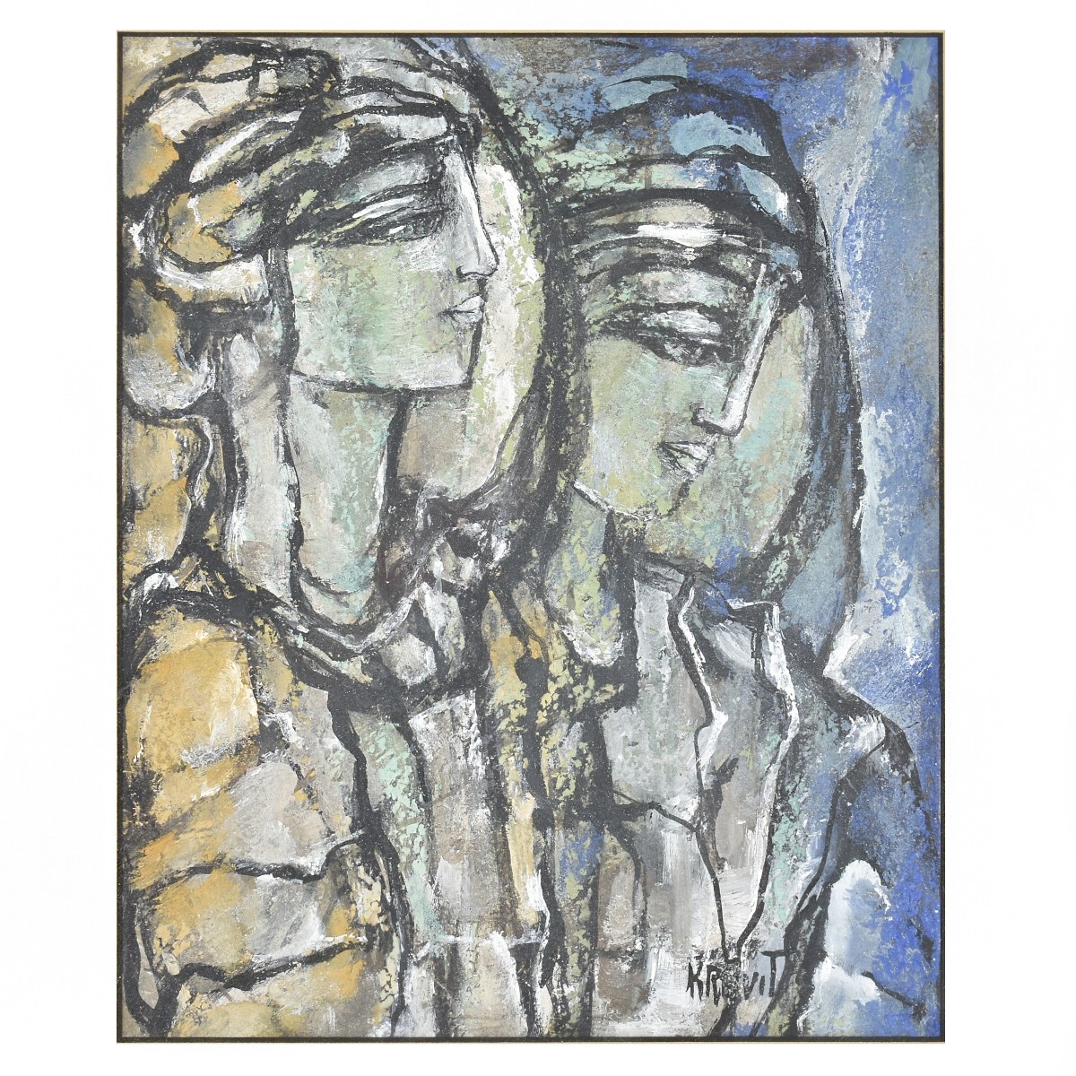 Modern Gouache Signed Kravit