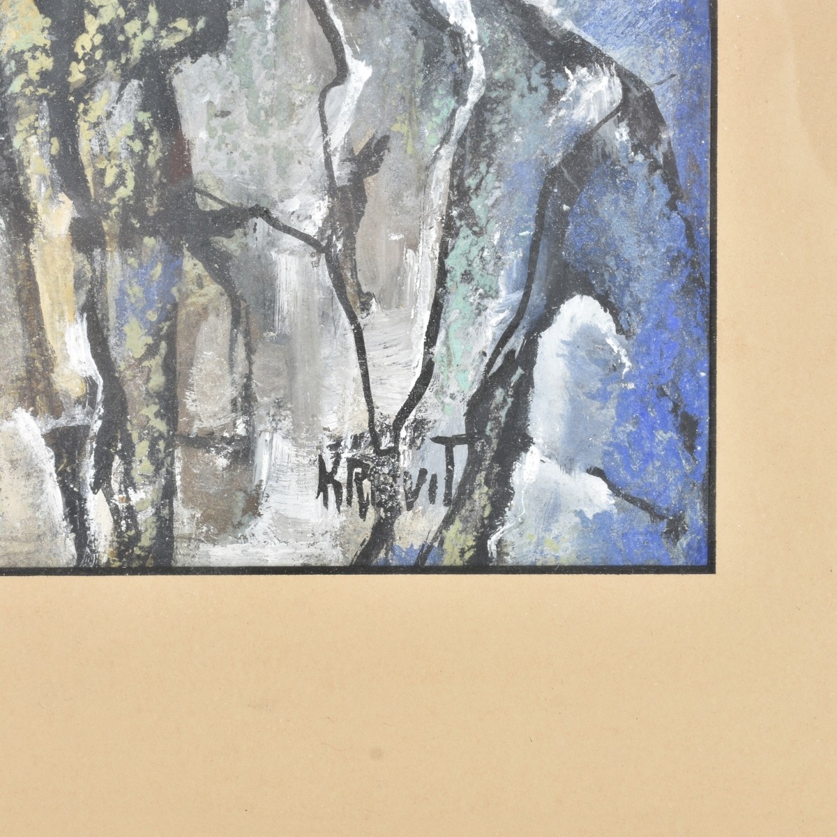 Modern Gouache Signed Kravit