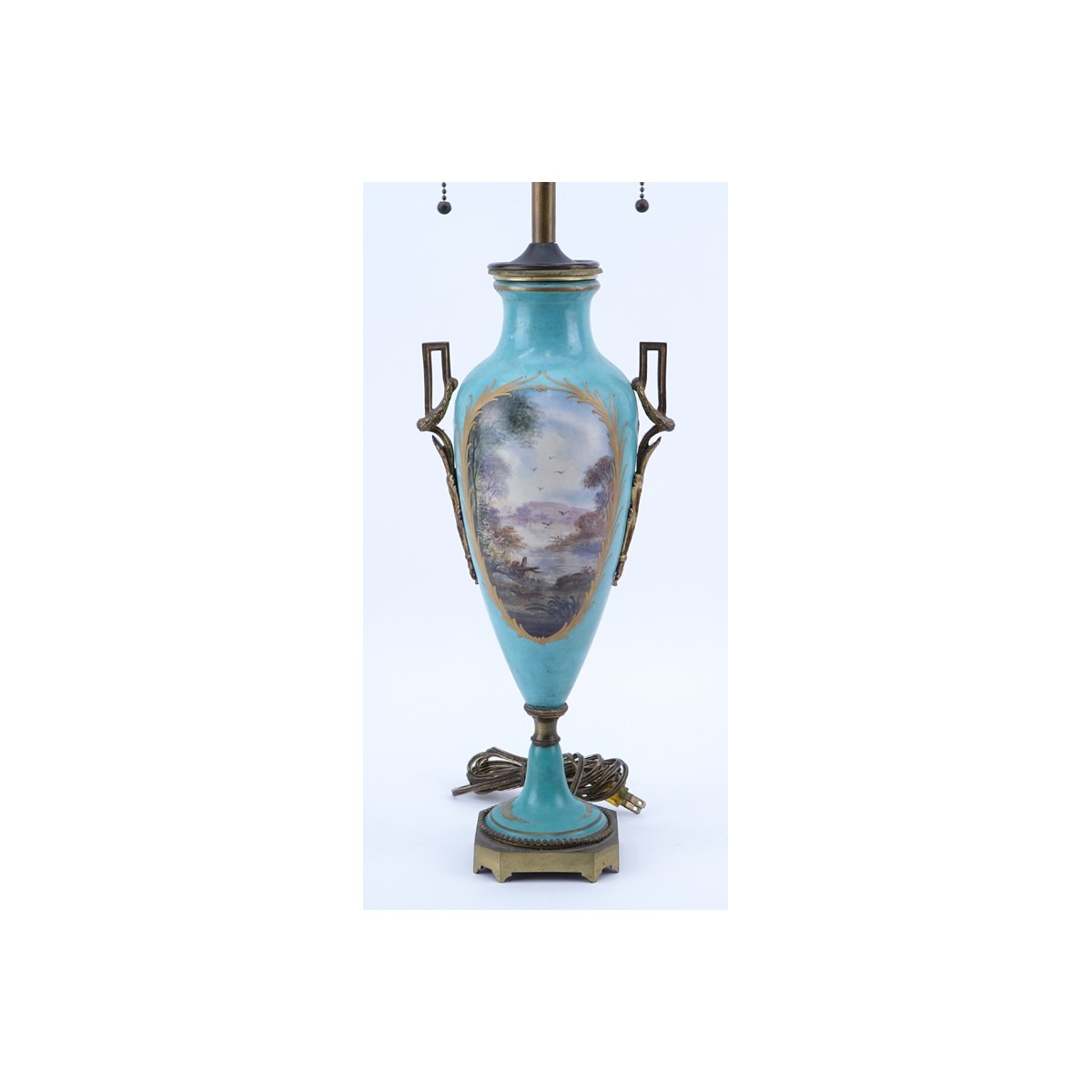 19C French Sevres Style Bronze Mounted Lamp