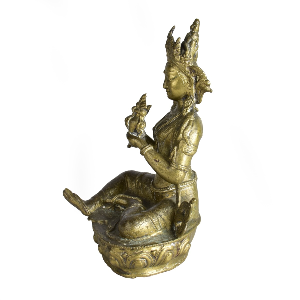 Buddha Vintage Thai Burmese Brass Seated