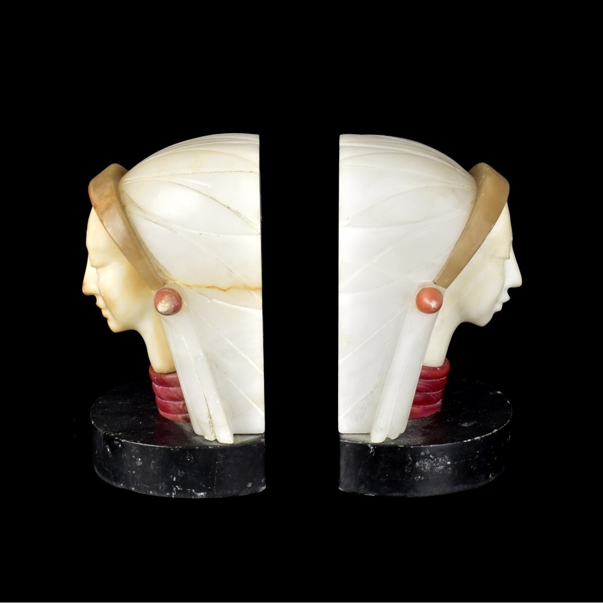 Pr. Native American Alabaster Bookends