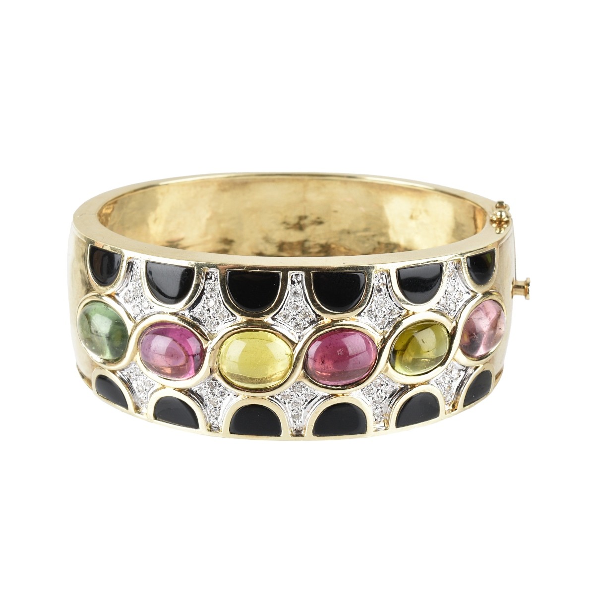 Gemstone, Diamond and 14K Bracelet