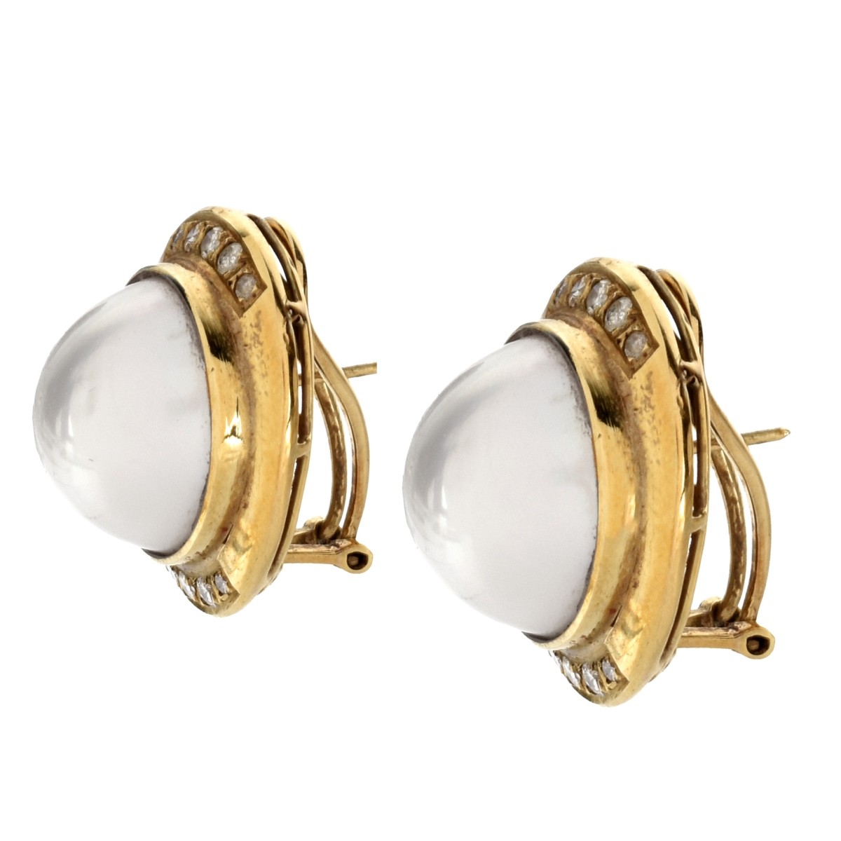 Pearl, Diamond and 14K Earrings