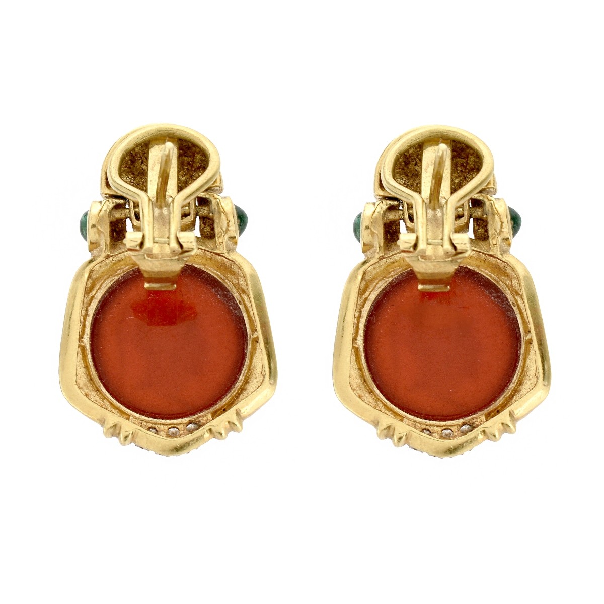 Gemstone, Carnelian and 18K Earrings