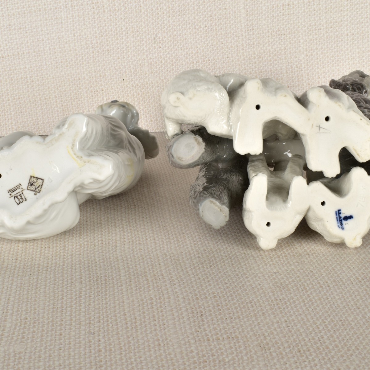 Two Lladro Porcelain Poodle Figurines